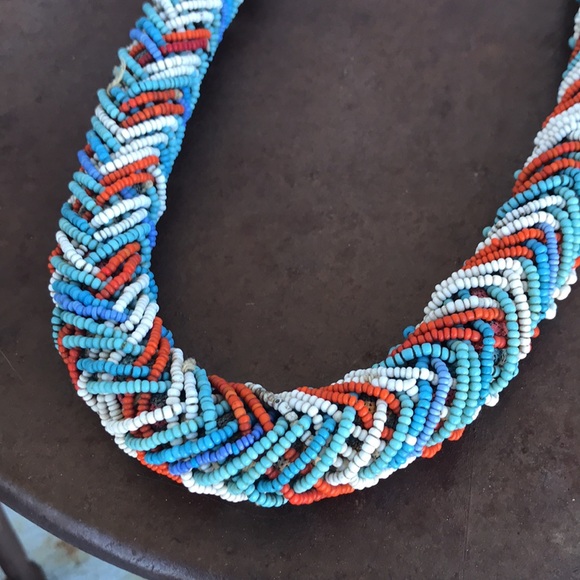 RARE Vintage Navajo handmade seed-bead multi-strand necklace. - Picture 3 of 4